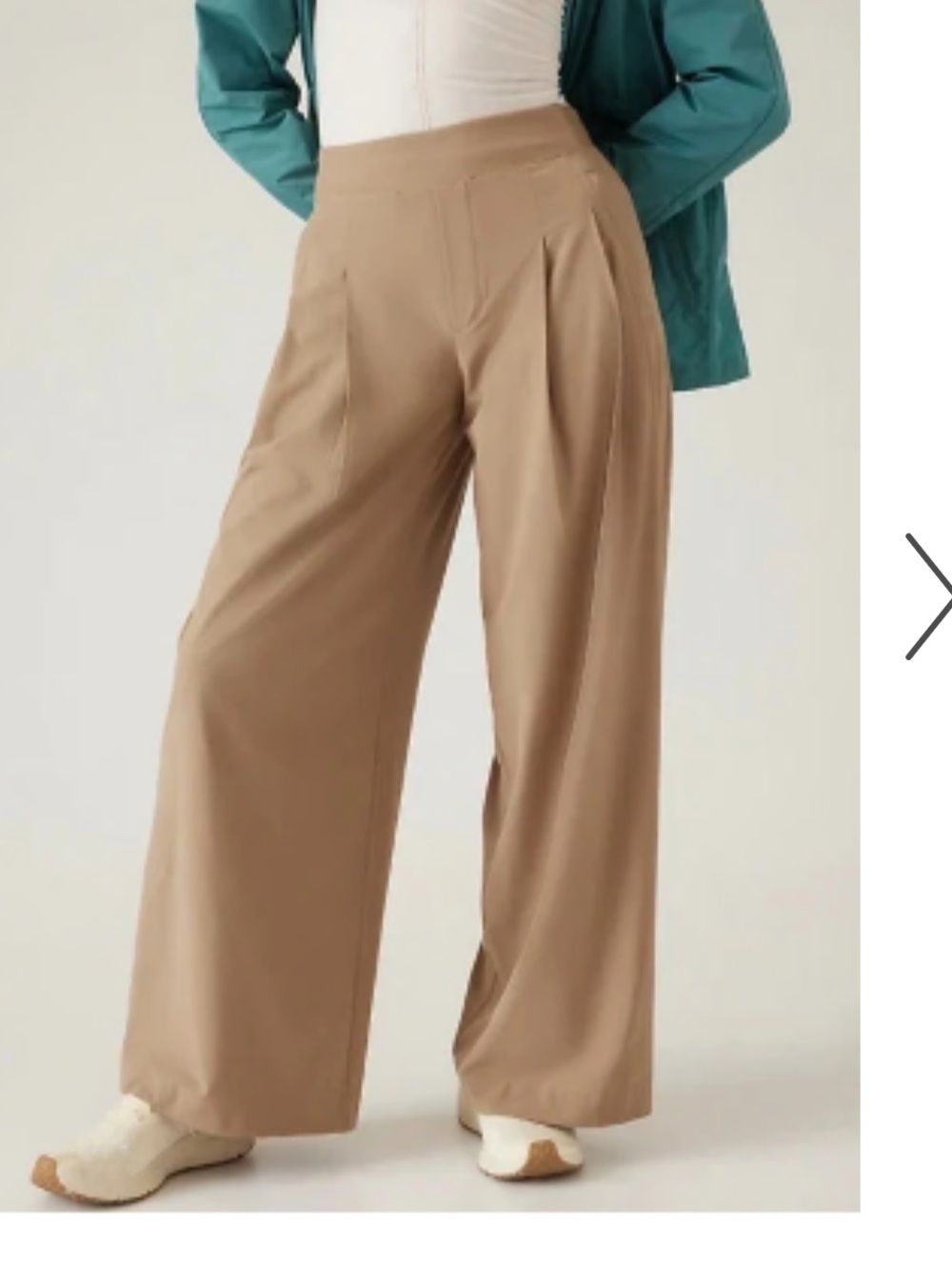 ATHLETA BROOKLYN HEIGHTS PLEATED TAN TROUSERS